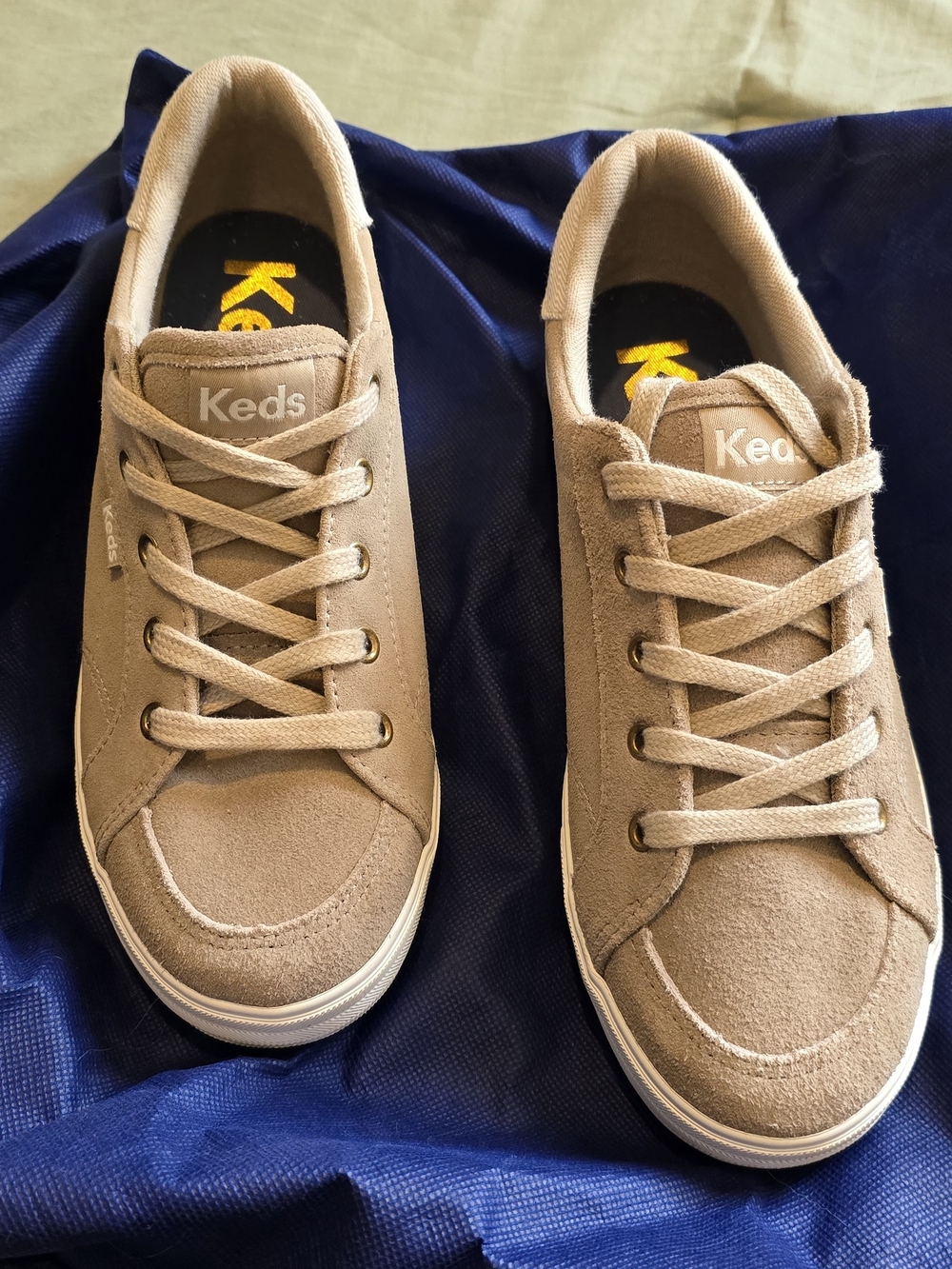 Keds Taupe Suede Lace-Up Sneakers Size 7.5 NWT